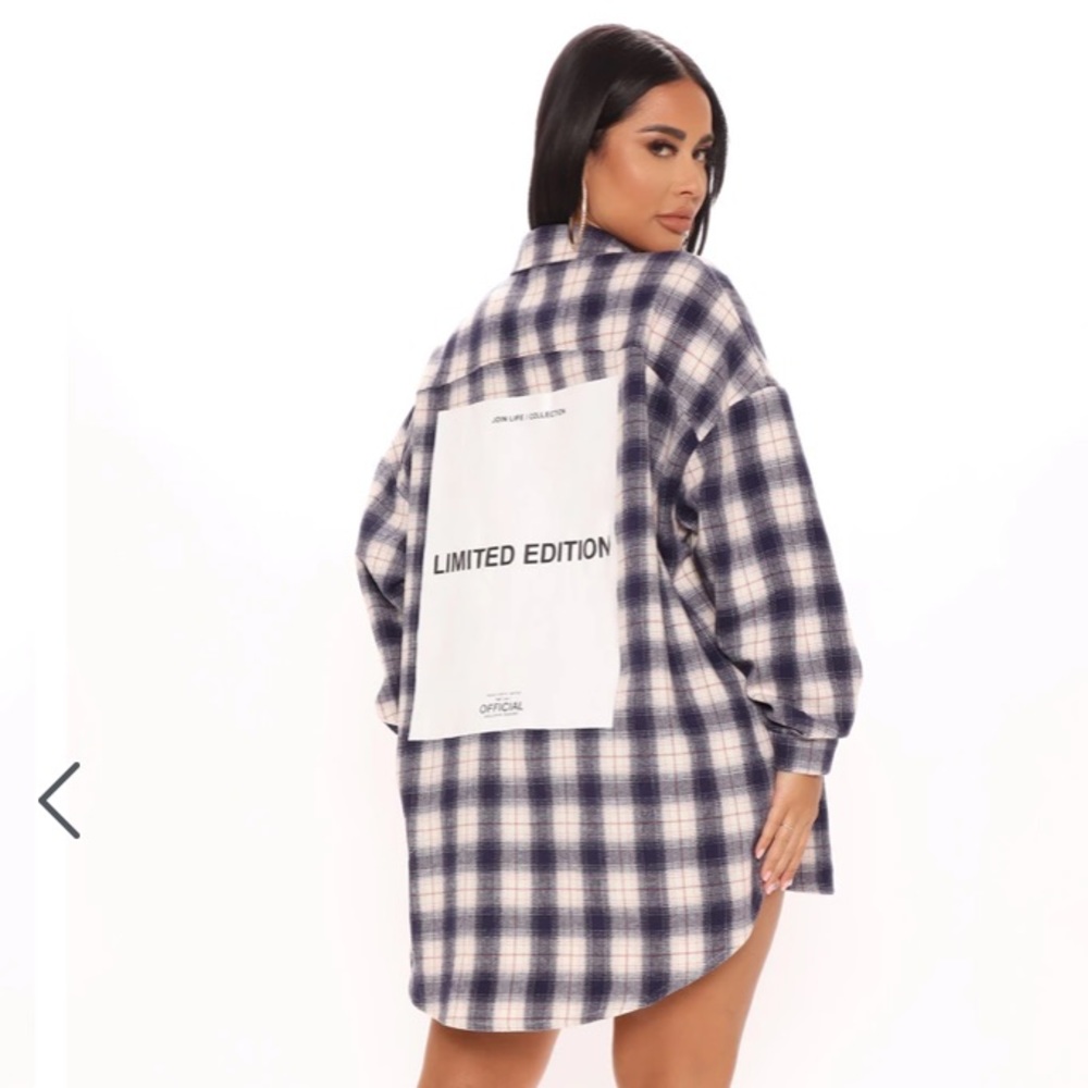 NWT Fashion Nova new collection oversized flannel shacket - Picture 2 of 5